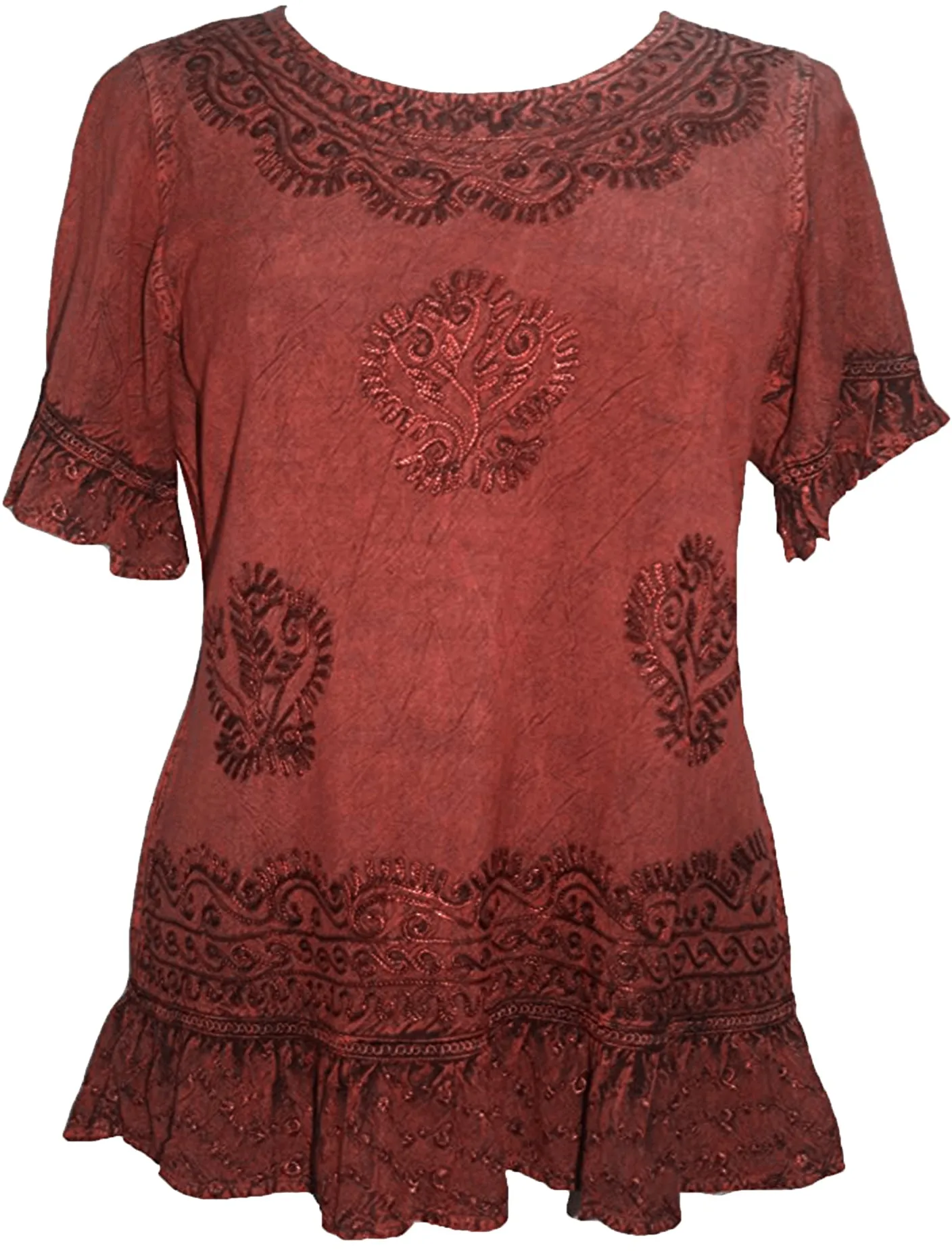 142 B Peasant Bohemian Ruffle Gypsy Ari Blouse
