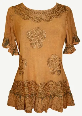 142 B Peasant Bohemian Ruffle Gypsy Ari Blouse