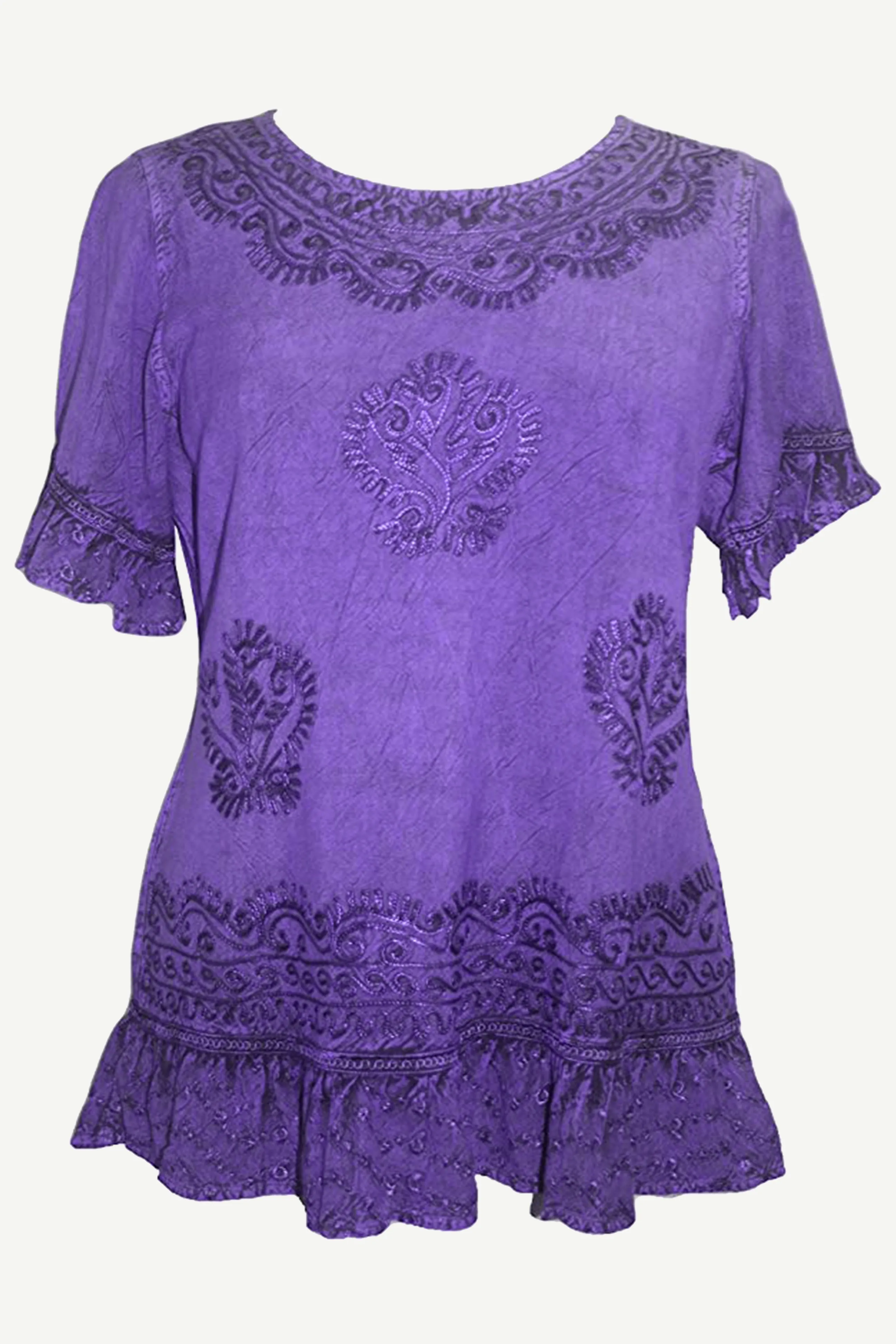 142 B Peasant Bohemian Ruffle Gypsy Ari Blouse