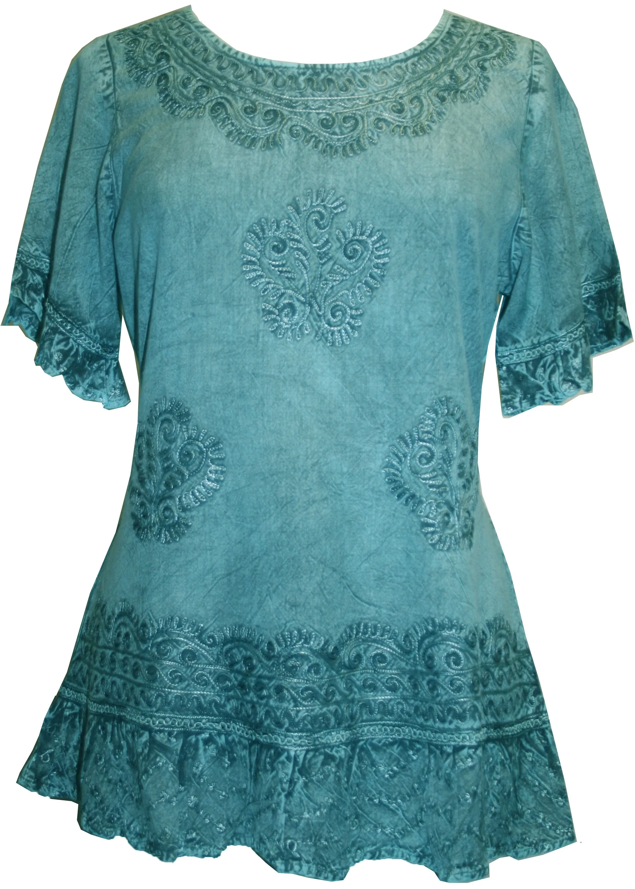 142 B Peasant Bohemian Ruffle Gypsy Ari Blouse