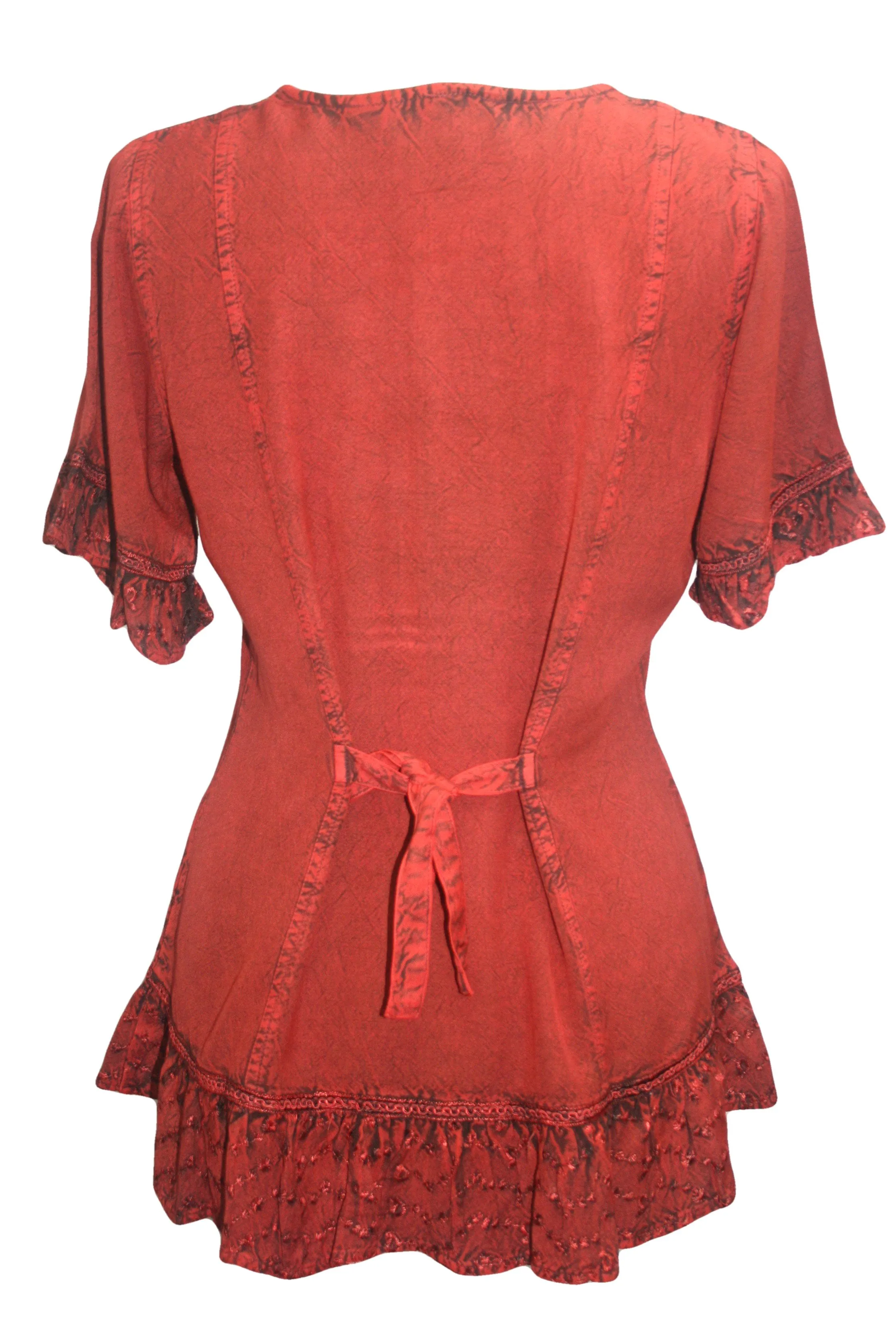 142 B Peasant Bohemian Ruffle Gypsy Ari Blouse