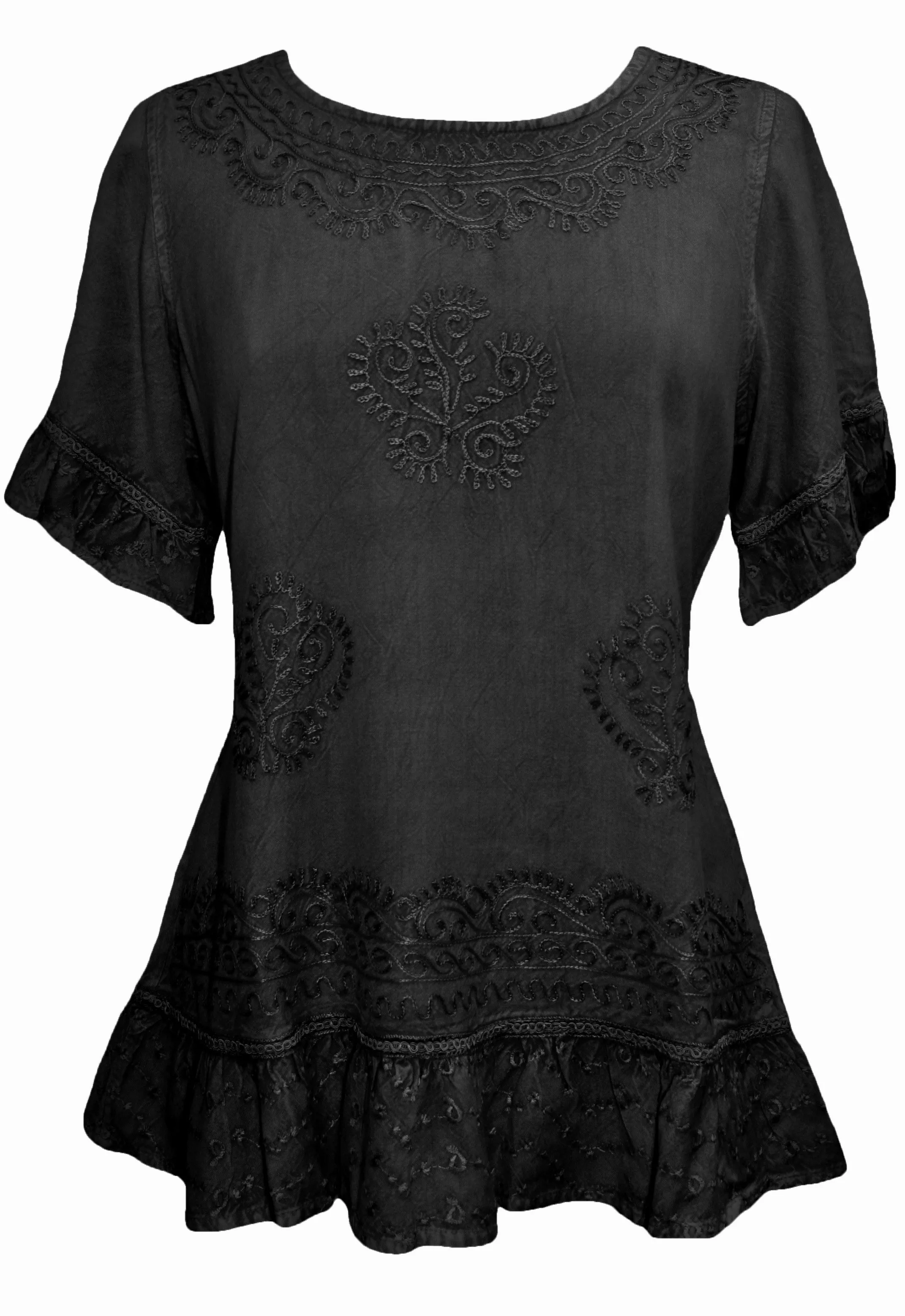 142 B Peasant Bohemian Ruffle Gypsy Ari Blouse