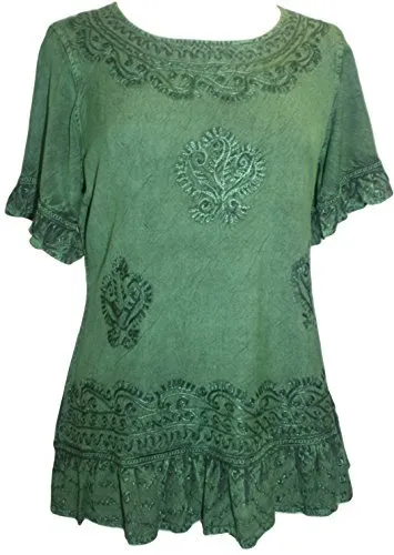 142 B Peasant Bohemian Ruffle Gypsy Ari Blouse