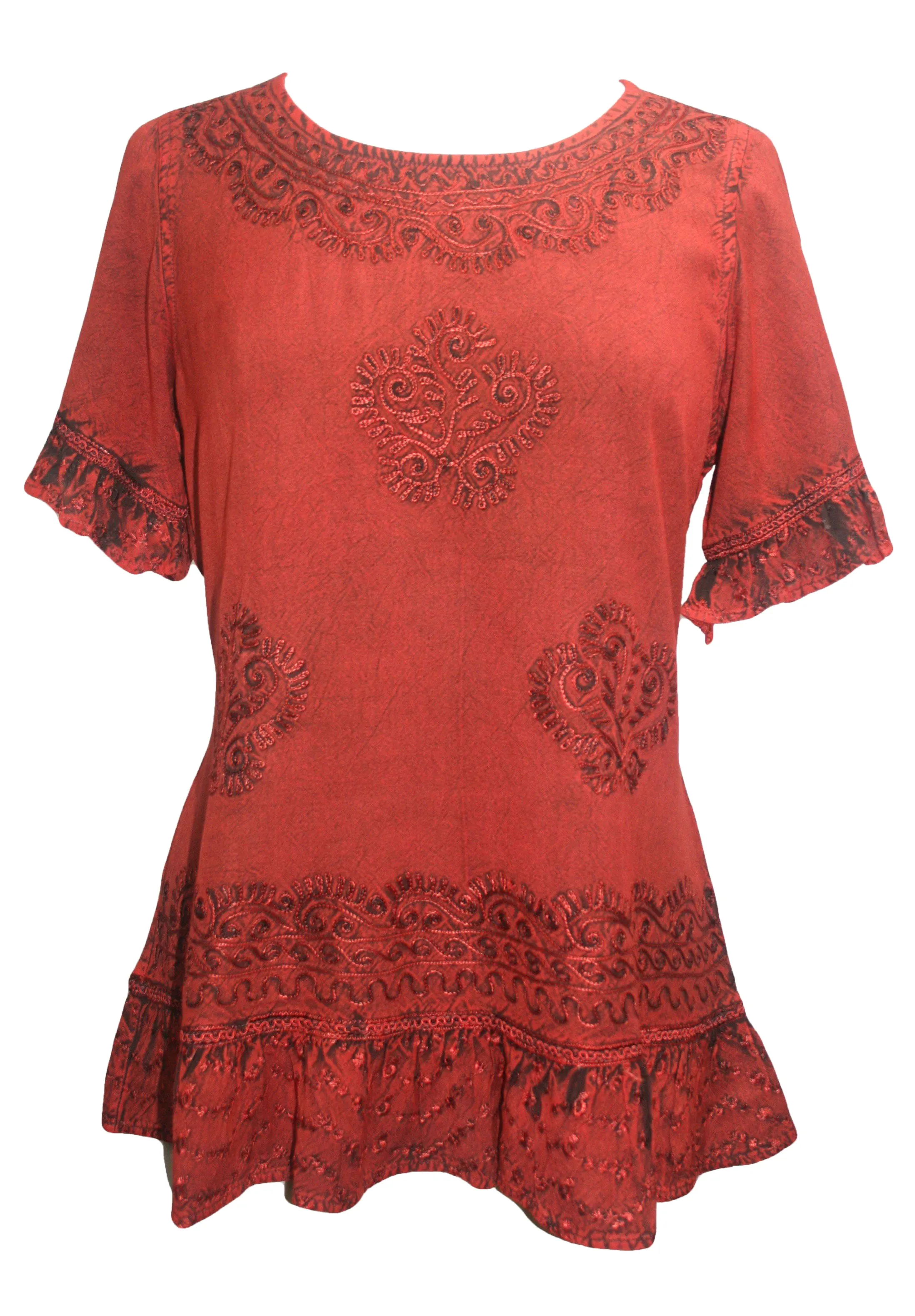 142 B Peasant Bohemian Ruffle Gypsy Ari Blouse