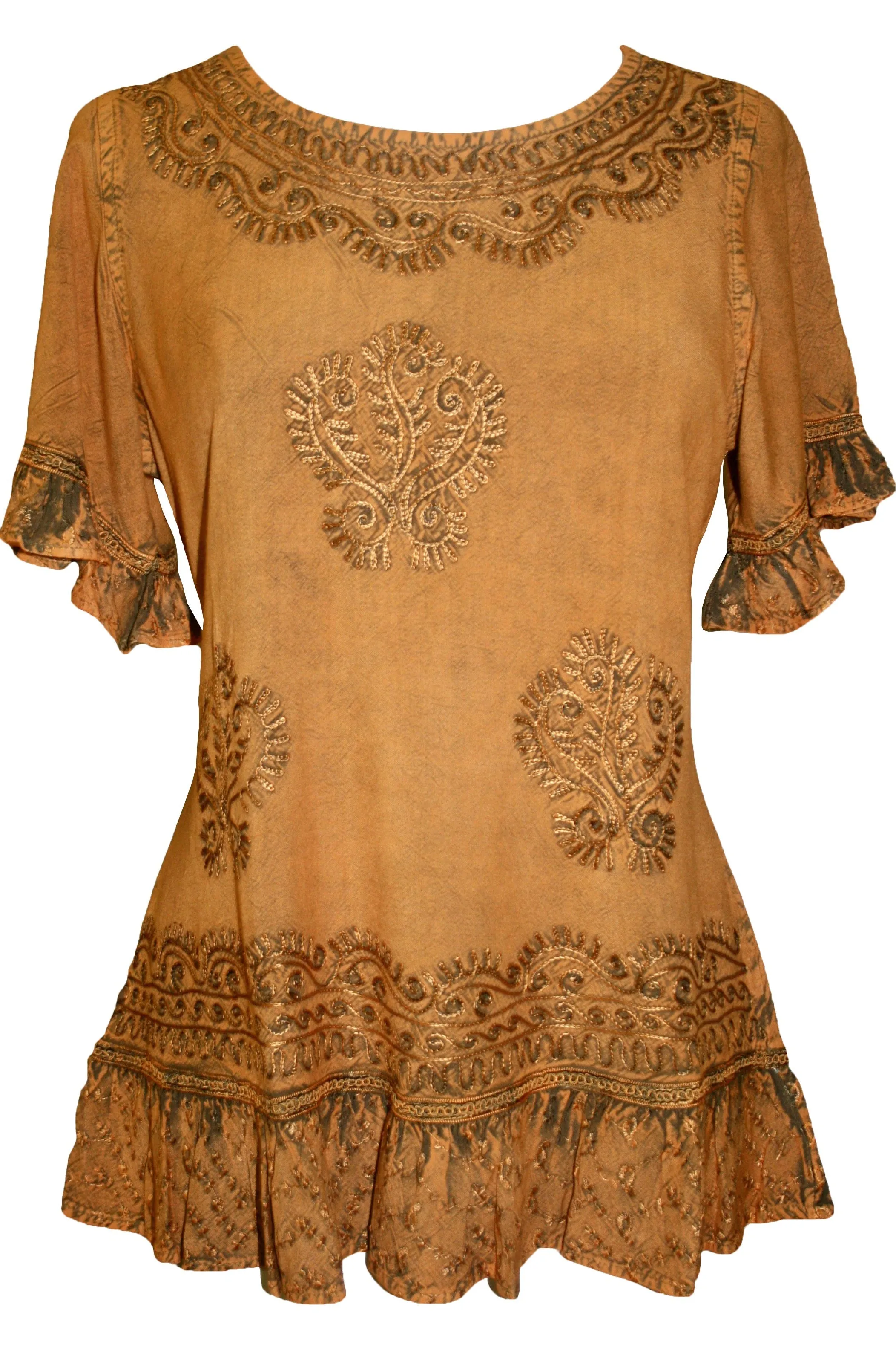 142 B Peasant Bohemian Ruffle Gypsy Ari Blouse