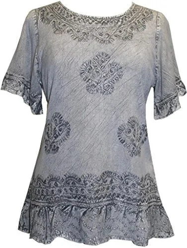 142 B Peasant Bohemian Ruffle Gypsy Ari Blouse