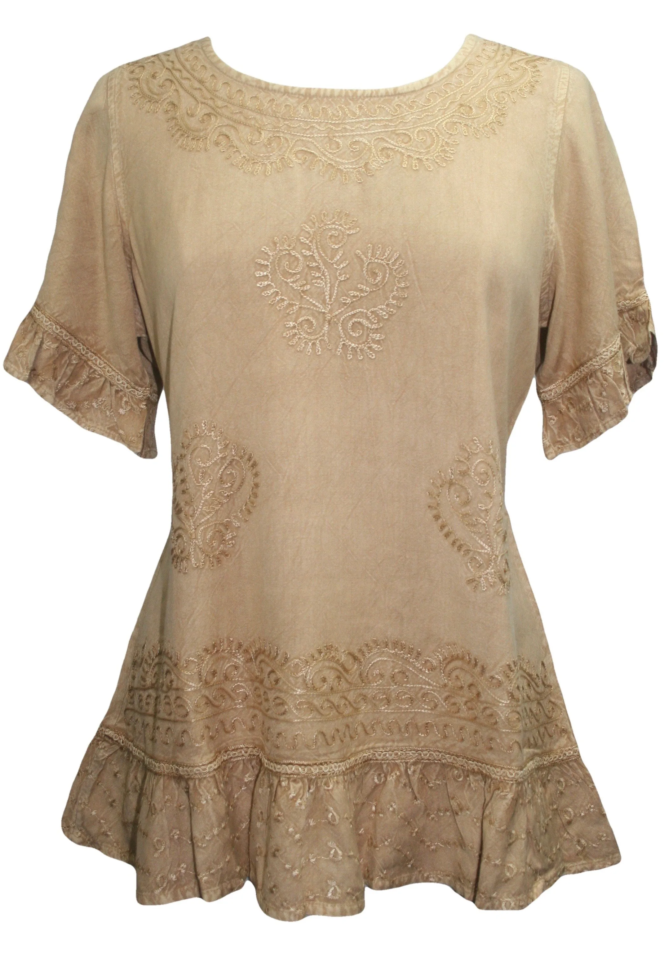 142 B Peasant Bohemian Ruffle Gypsy Ari Blouse
