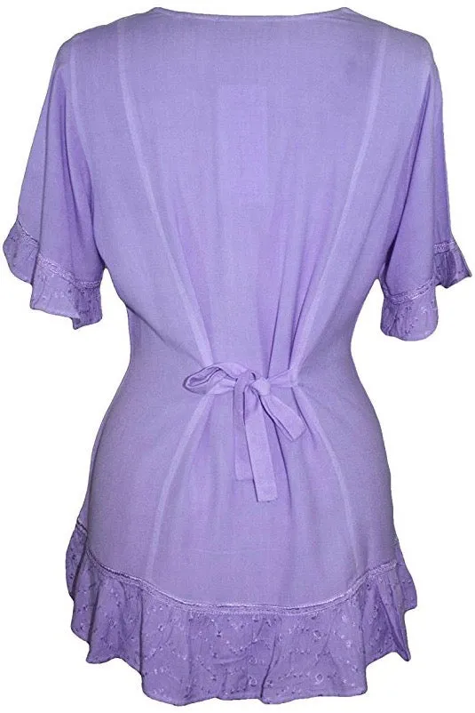 142 B Peasant Bohemian Ruffle Gypsy Ari Blouse