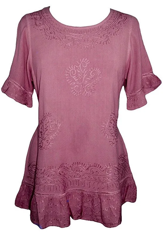 142 B Peasant Bohemian Ruffle Gypsy Ari Blouse