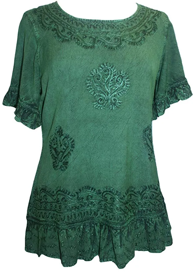 142 B Peasant Bohemian Ruffle Gypsy Ari Blouse
