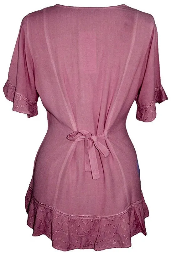 142 B Peasant Bohemian Ruffle Gypsy Ari Blouse