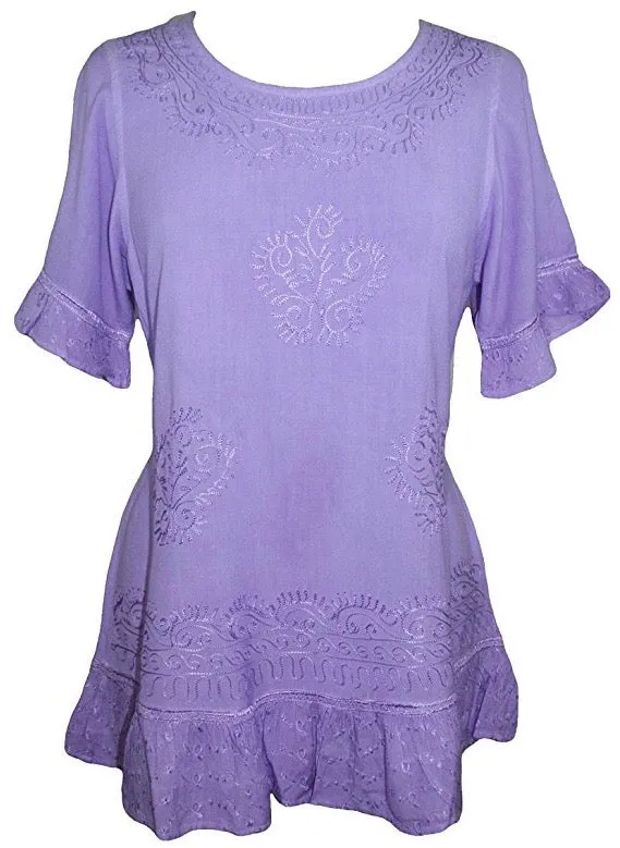142 B Peasant Bohemian Ruffle Gypsy Ari Blouse