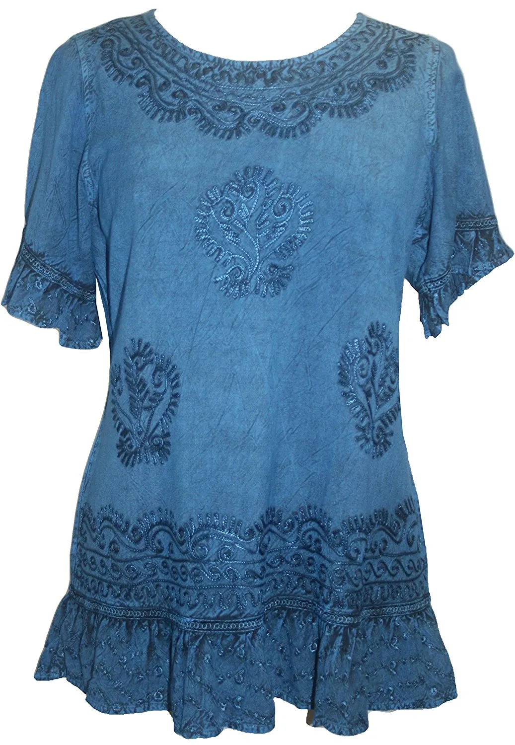142 B Peasant Bohemian Ruffle Gypsy Ari Blouse