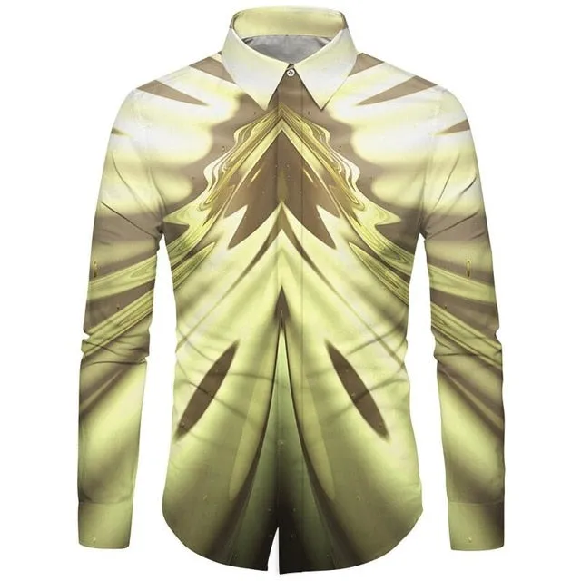 Cloudstyle 3D Floral Printed Man Casual Shirt Plaid Camisas Hombre Dress Shirts Wedding Homme Camisa Long Sleeve Slim Fit Shirts