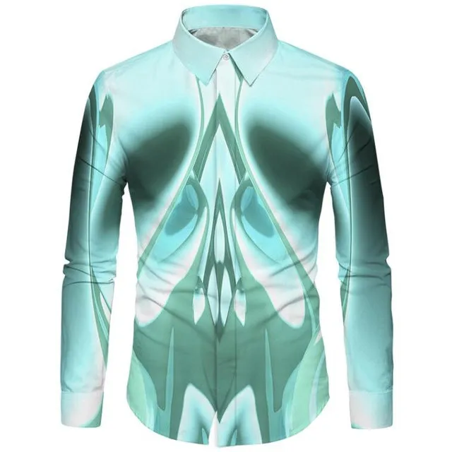 Cloudstyle 3D Floral Printed Man Casual Shirt Plaid Camisas Hombre Dress Shirts Wedding Homme Camisa Long Sleeve Slim Fit Shirts
