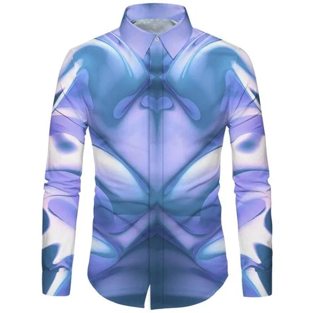 Cloudstyle 3D Floral Printed Man Casual Shirt Plaid Camisas Hombre Dress Shirts Wedding Homme Camisa Long Sleeve Slim Fit Shirts