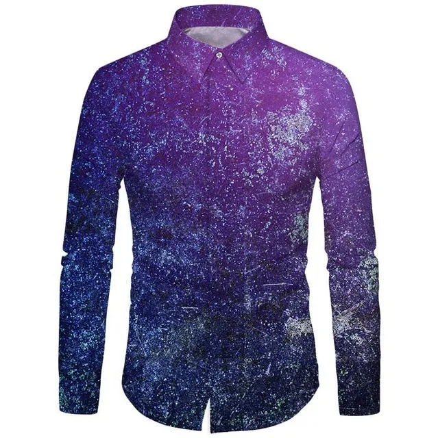 Cloudstyle 3D Floral Printed Man Casual Shirt Plaid Camisas Hombre Dress Shirts Wedding Homme Camisa Long Sleeve Slim Fit Shirts