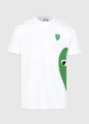 COMME DES GARÇONS PLAY: HALF HEART SS TEE [WHITE]