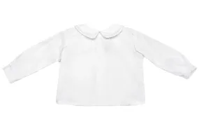 Funtasia Too Little Boys White Dress Shirt - Collar and White Piping - Long Sleeves