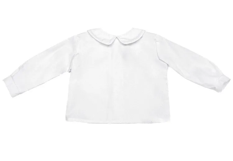Funtasia Too Little Boys White Dress Shirt - Collar and White Piping - Long Sleeves