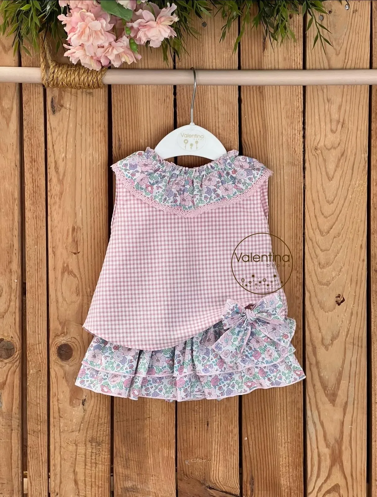 Girl Set Vichy Capri Pink