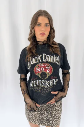 Jack Daniels Vintage Unisex Tee in Black