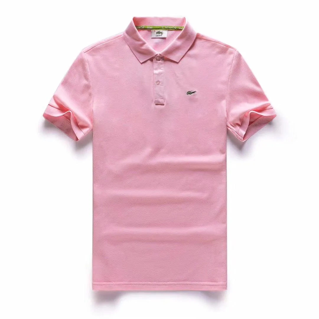 LACOSTE Plain Polo Shirt- Pink