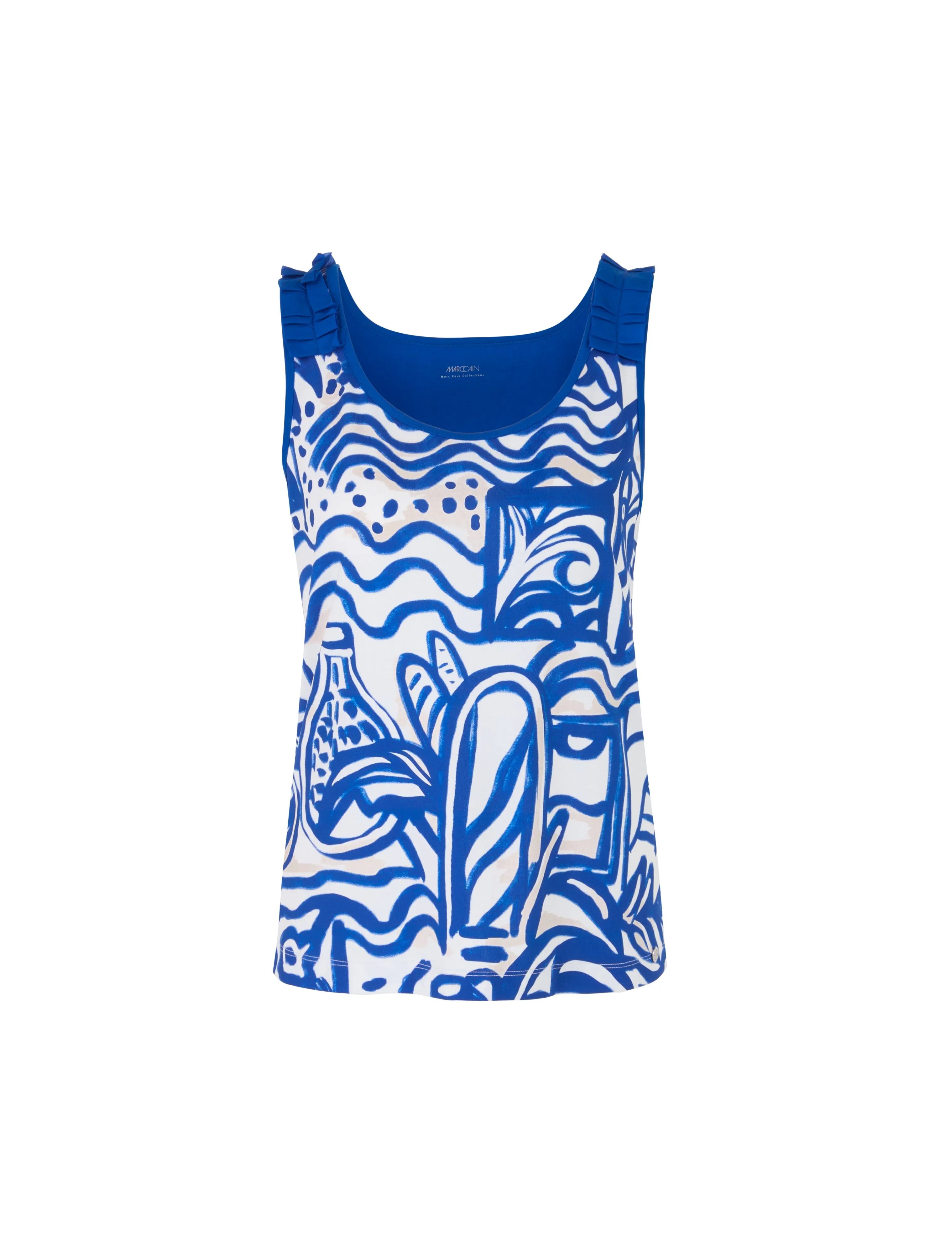 MARC CAIN Blue Sleeveless T-shirt