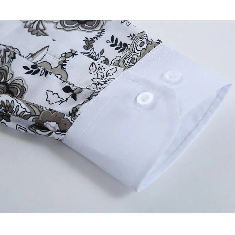 Men Flower Shirt 2019 New 3D Printing Fashion Casual Slim Fit Hawaiian Dress Shirts Camisa Masculina Chemise Homme Shirt men