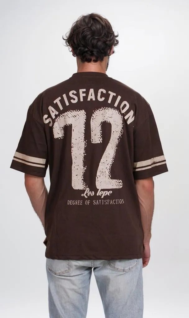 O204281 - Varsity-Inspired Striped Sleeve T-Shirt  Black