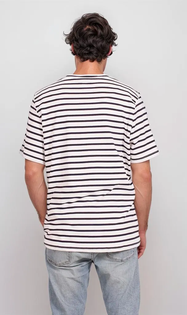 R204670 - Striped Cotton Lycra T-Shirt  Black & White