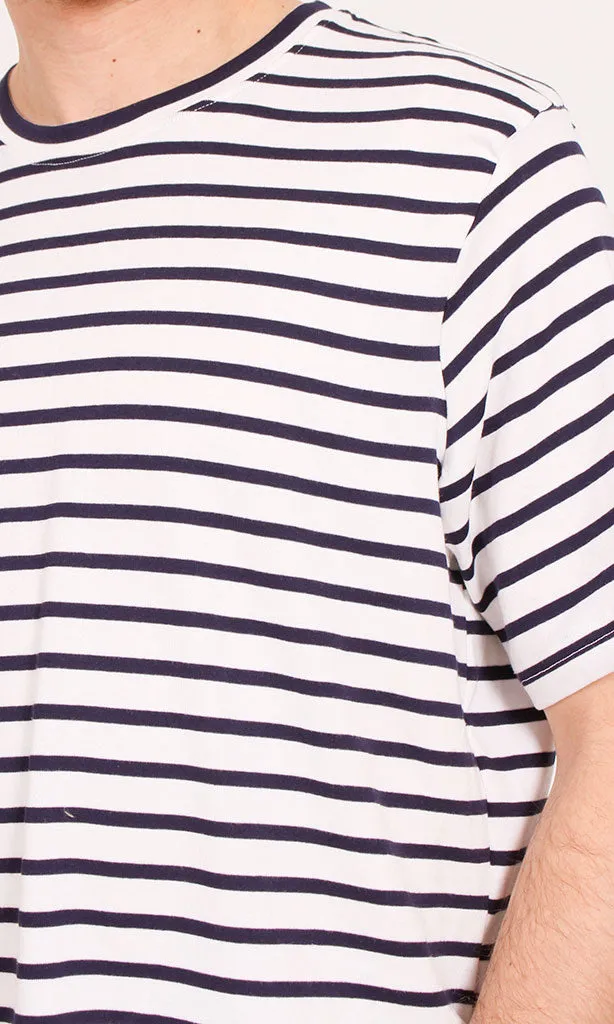 R204670 - Striped Cotton Lycra T-Shirt  Black & White