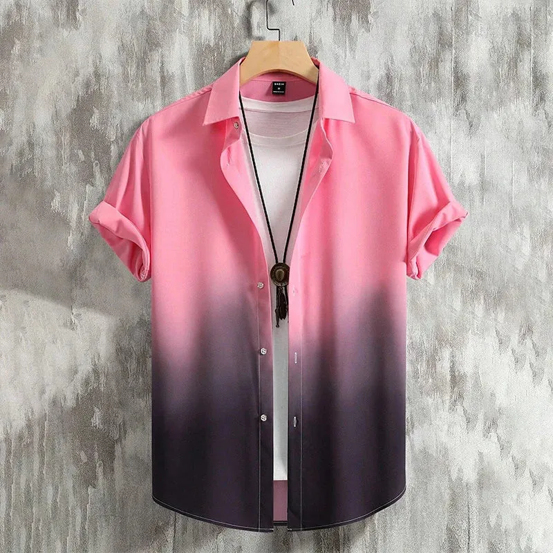 Summer 3D Graffiti Blossom Printed Shirts For Men Children Fashion Streetwear Long Sleeve T Shirt Unisex Hawaiian Shirts Blouses